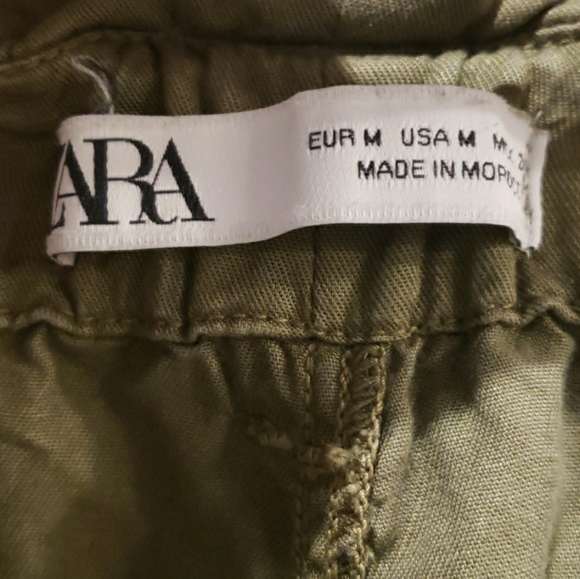 Zara Khaki Green Wide-leg Trousers - M  - Picture 4 of 12